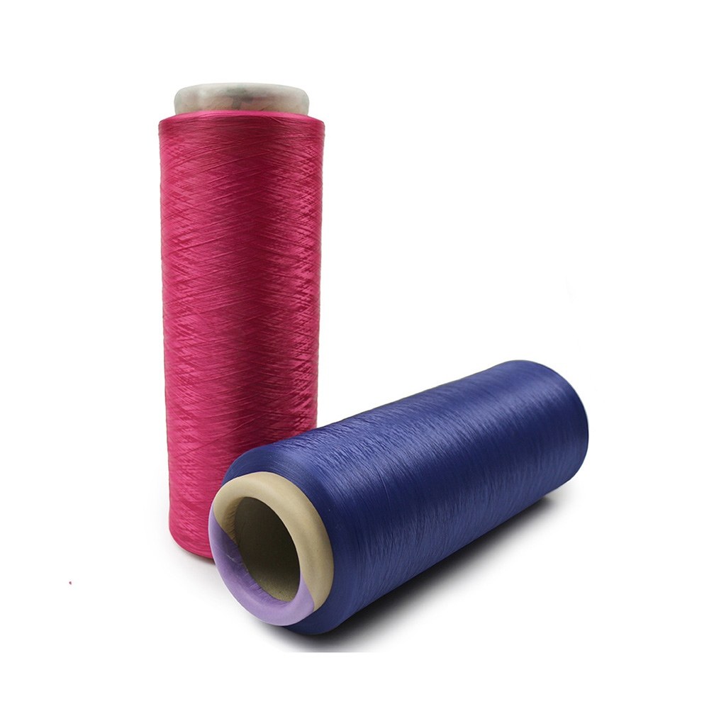100 polyester draw textured yarn DTY non or high intermingle